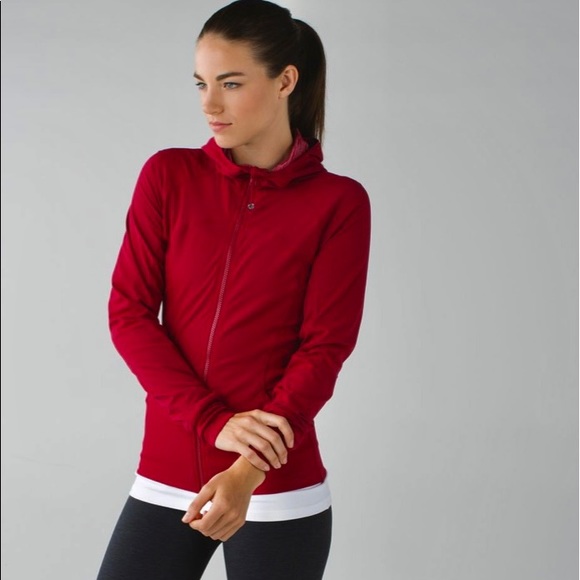 lululemon athletica Jackets & Blazers - Lululemon reversible Influx jacket cranberry with hood size 6